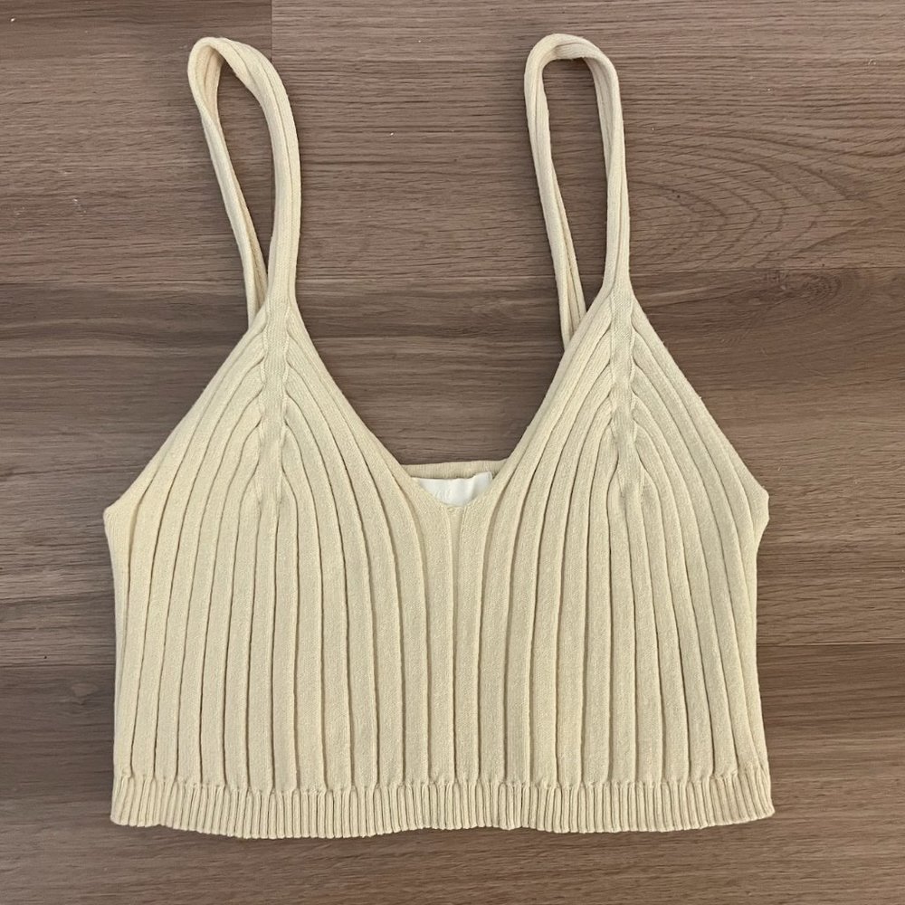 H&M Rib-knit Crop Top, M